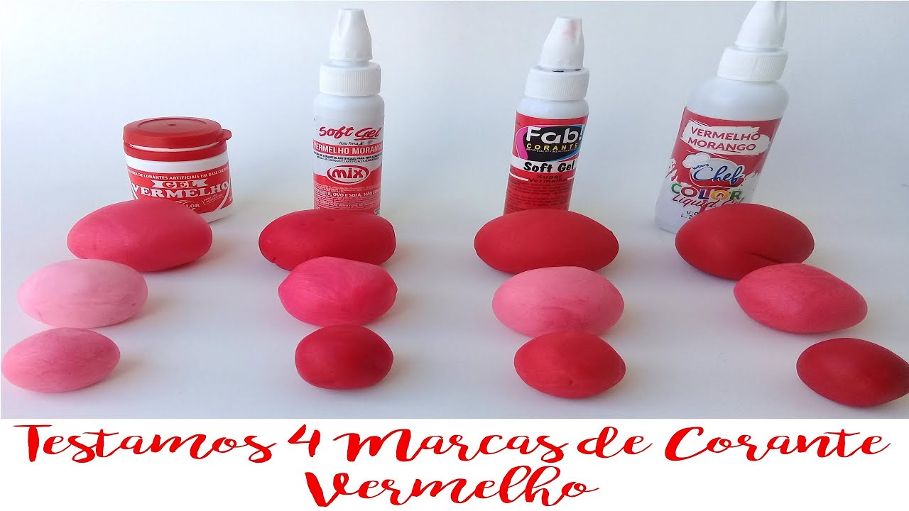Testamos 4 Marcas de Corante Vermelho.