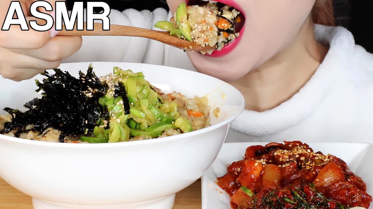ASMR Juk Rice Porridge Eating Sounds | 죽먹방 | Sick Day 💉| Cooking Recipe | MINEE EATS