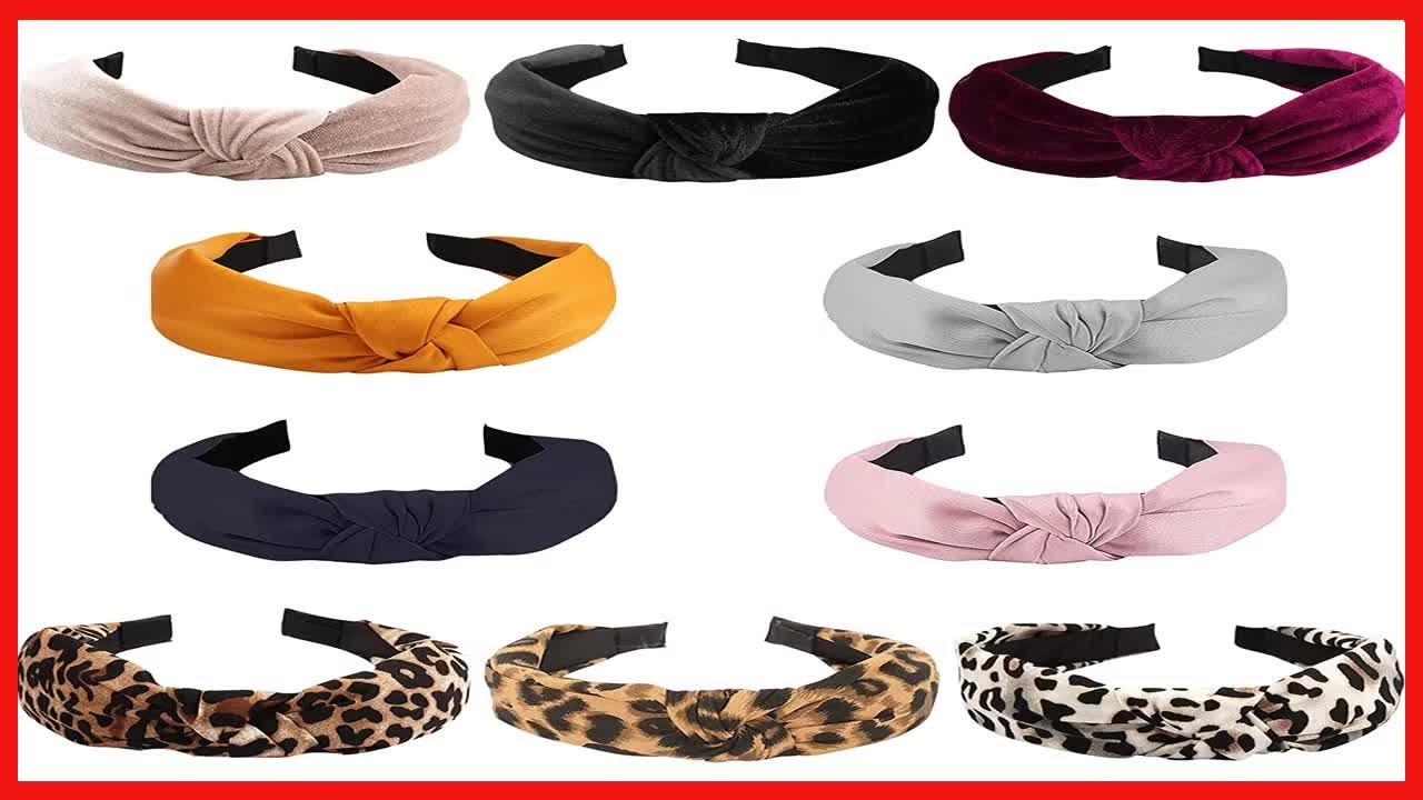 Headbands for Women, Ondder 10 Pack Fashion Knotted Headbands Top Knot Head Bands Wide Headbands