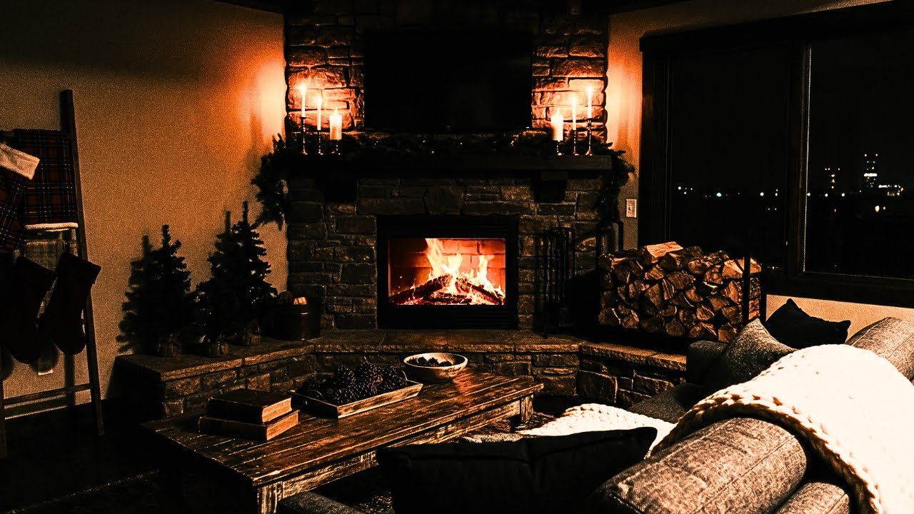 Cozy Dark Fireplace Ambience 🔥 Relaxing Fire Sounds for Sleep & Insomnia (Full HD)