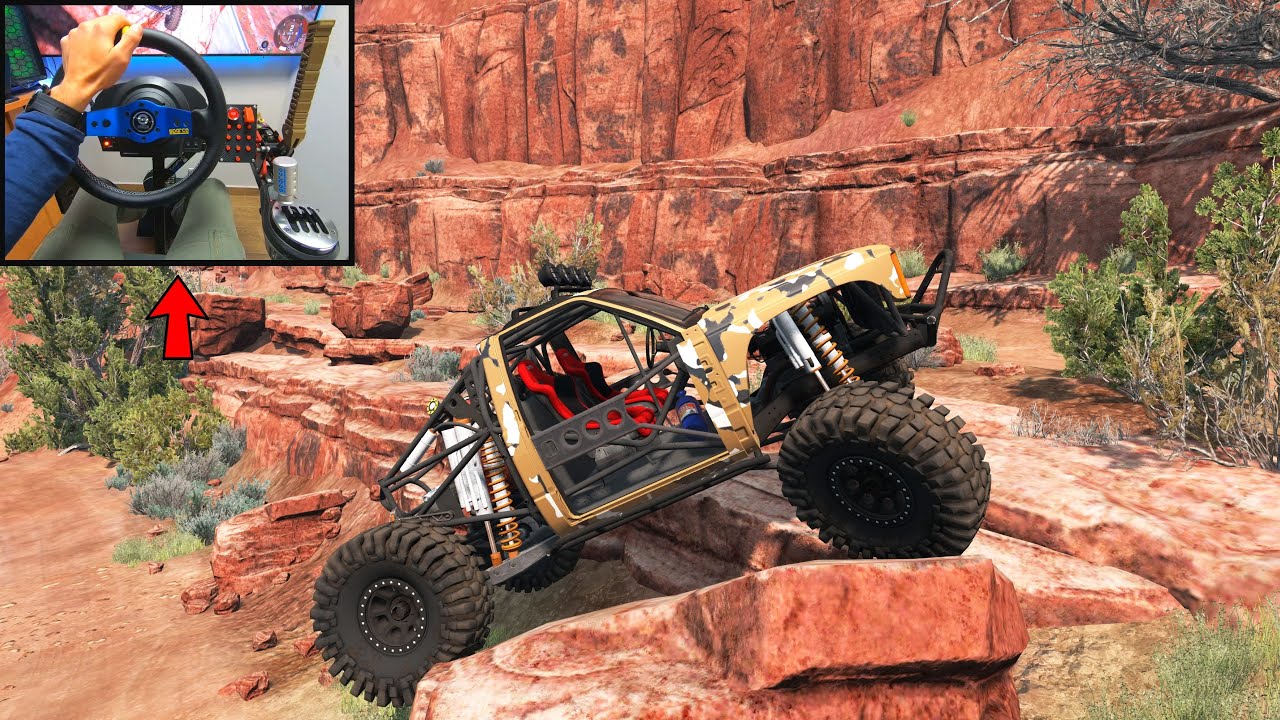 Realistic  Rock crawling part 1- BeamNG.drive Steering wheel gameplay