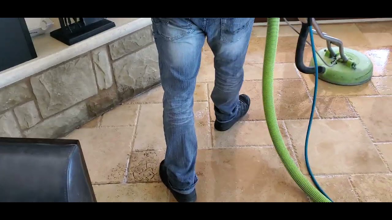 Travertine Restorative Deep Cleaning Process. Temecula California