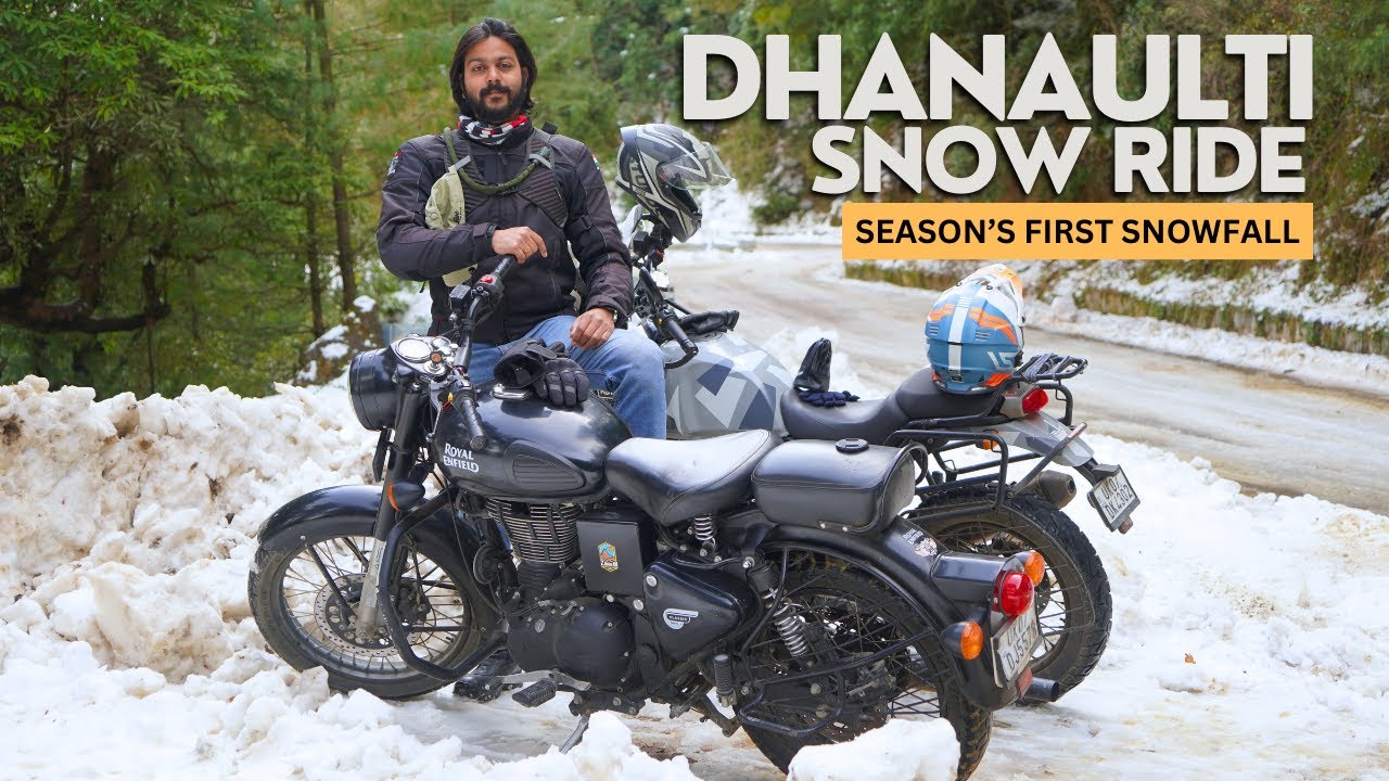 Crashed my motorcycle | Dhanaulti Snowfall 2024