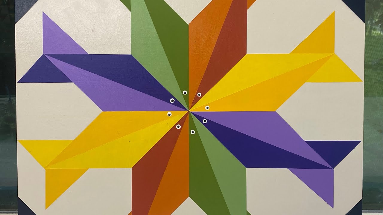 How to Make a Barn Quilt #Circle of Fish - Rainbow Trout  Part 1 of 2 #Free pattern : Video #25