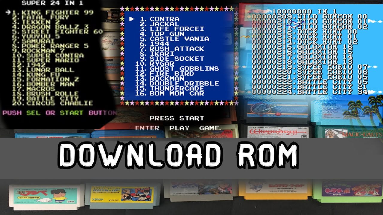 Famicom NES Multicart side show [rom download] 999999 in 1 - 4 in 1 - 6 in 1 - 9 in1.....