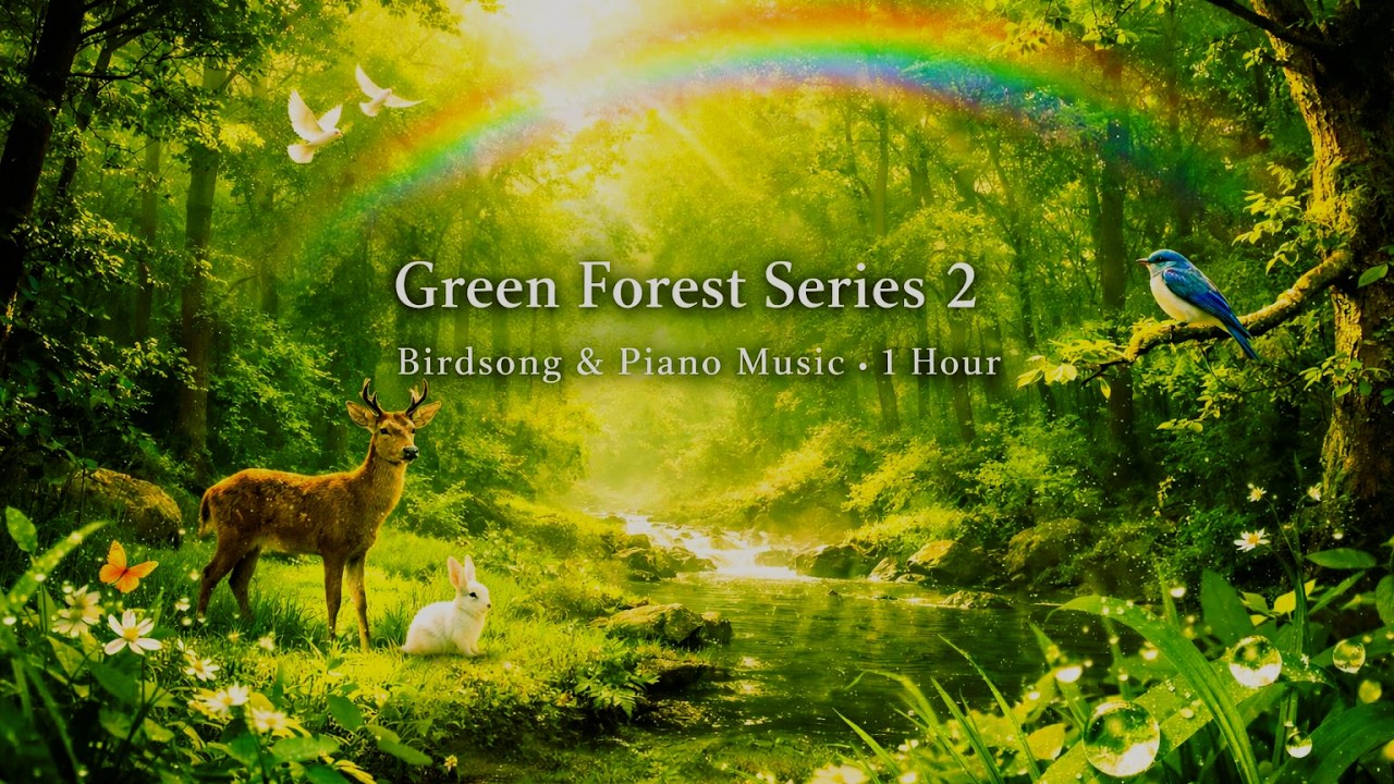 1 Hour Peaceful Forest Piano Music 🌿 Relaxing Nature Sounds & Birds for Sleep, Study #relaxingmusic