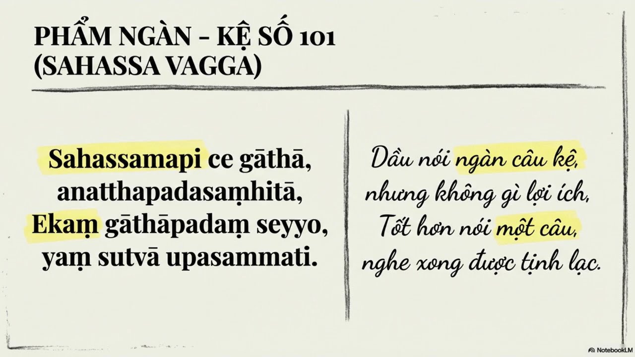 Kinh Pháp Cú - Phẩm Ngàn - Câu 101 #daophat #phatphap #podcast #kinhphat #books #nikaya