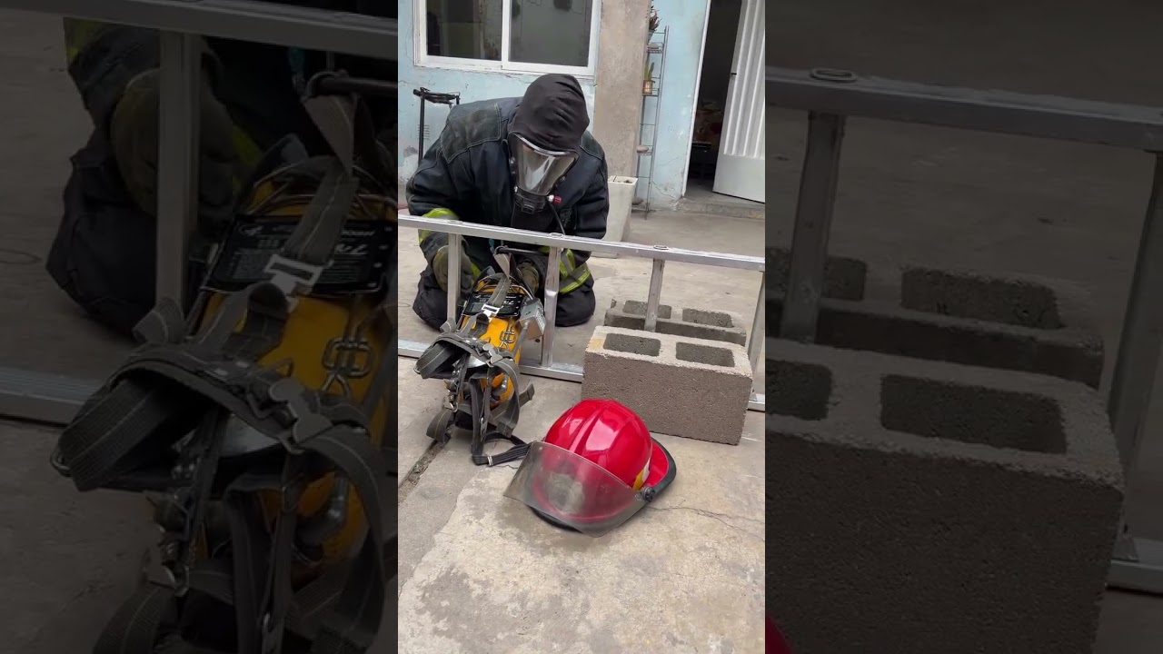 Firefighter Training: Squeezing Through Wall Studs During a Collapse! 🚒🔥