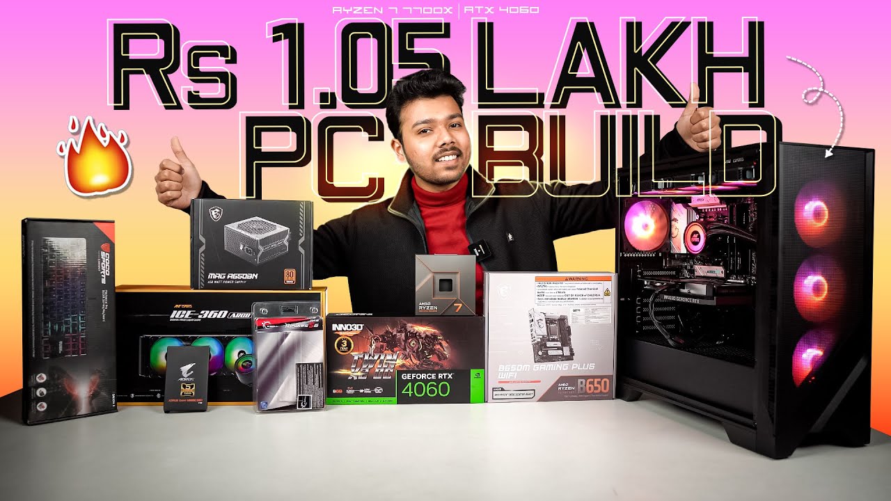 Rs 1.05 Lakh Gaming/Editing PC Build | AMD Ryzen 7 7700X & RTX 4060 🔥