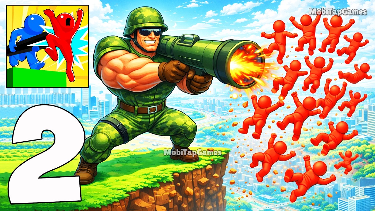 ⚡ Push'em All - Gameplay Walkthrough Part 2 - Push All Enemies Off the Platform (iOS, Android)