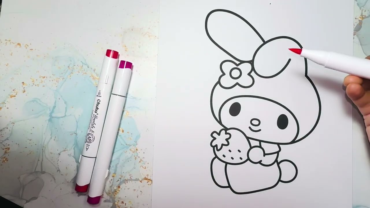 ASMR Coloring My Melody | Relaxation & Smooth Marker Sounds