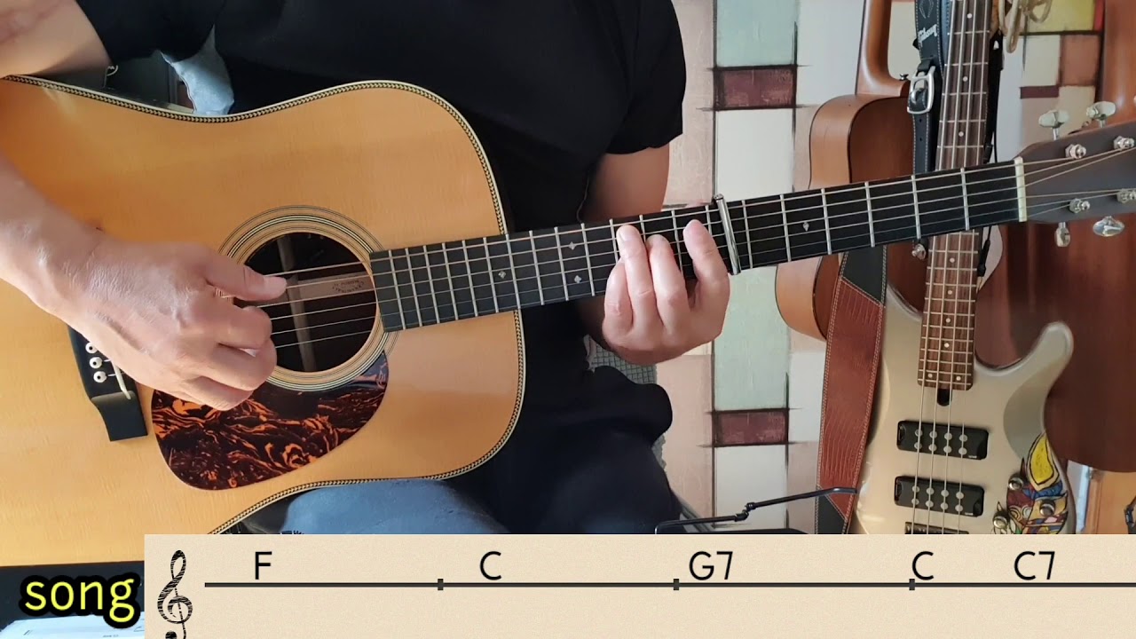 #그대 떠나는 날에 비가 오는가.강의 (잔나비버전 C chord 7fret capo)