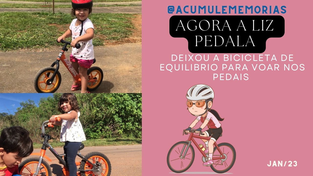 MENINA DE 2 ANOS PEDALANDO SEM RODINHAS NUMA BIKE ARO 14