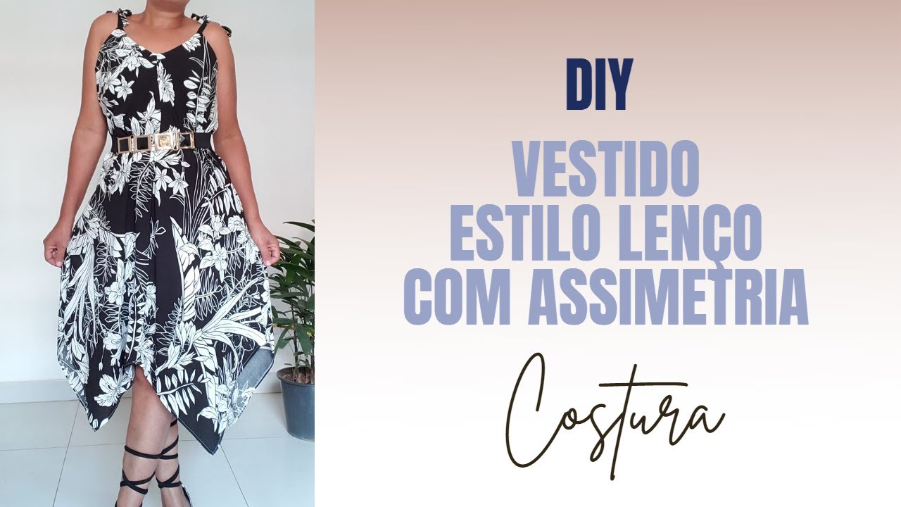 VESTIDO ESTILO LENÇO COM ASSIMETRIA
