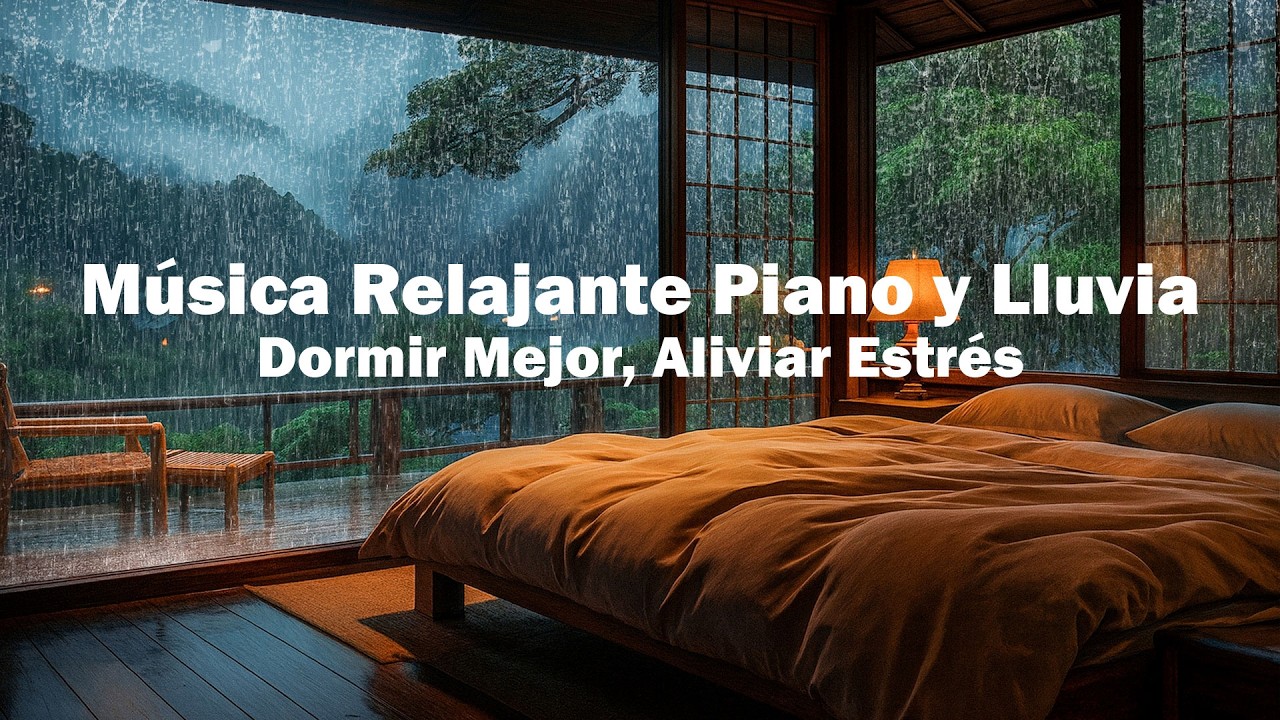 Reducir Ansiedad con Lluvia Nocturna en Bosque y Piano Sereno – Música Relajante para Dormir