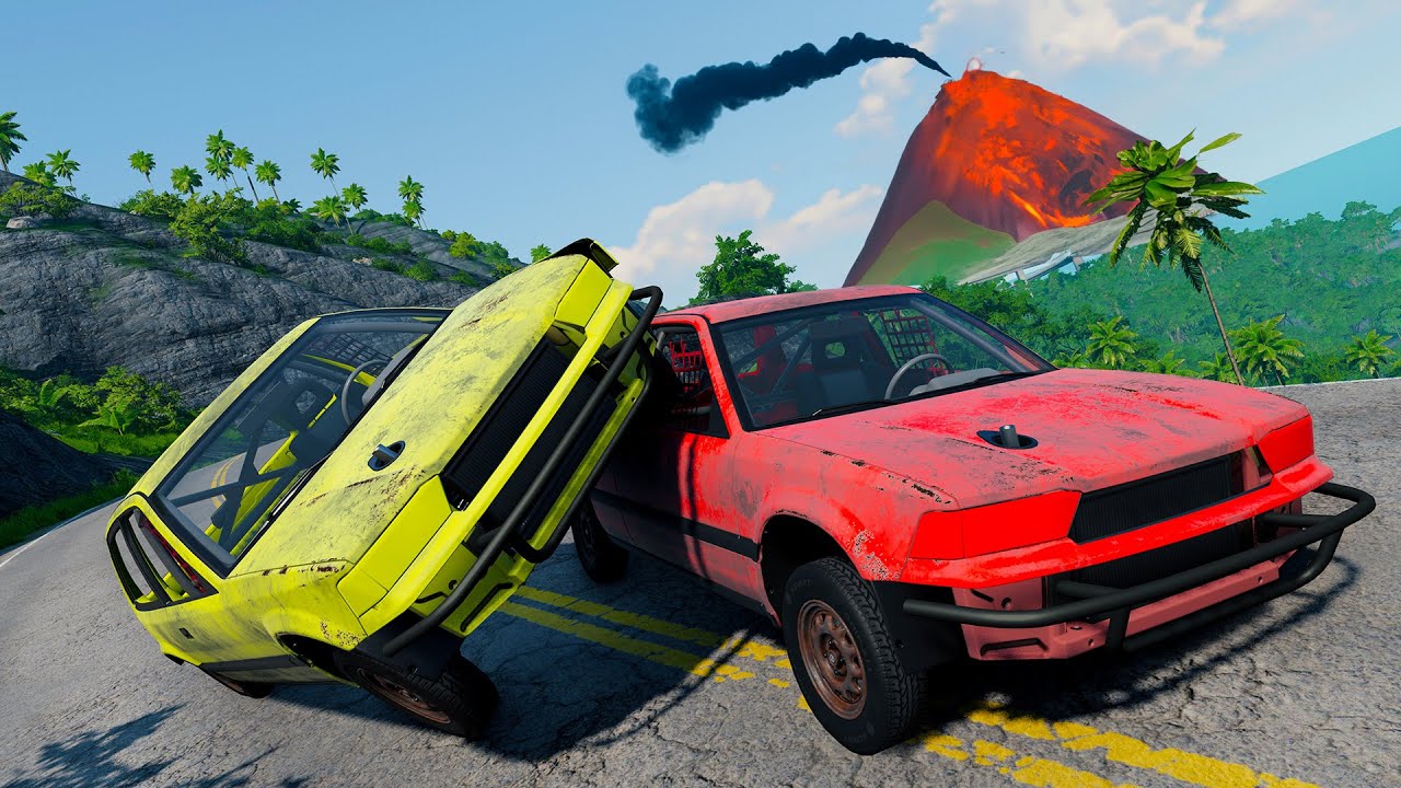 BeamNG Soapbox Racing Down A VOLCANIC MOUNTAIN! Monster Crashes!
