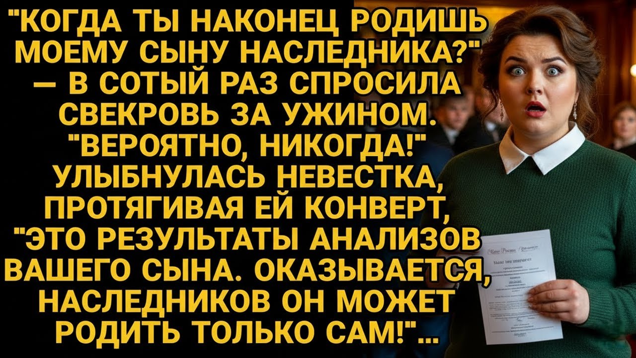 Свекровь достала вечными упрёками про ребёнка, пришлось остудить, показав...