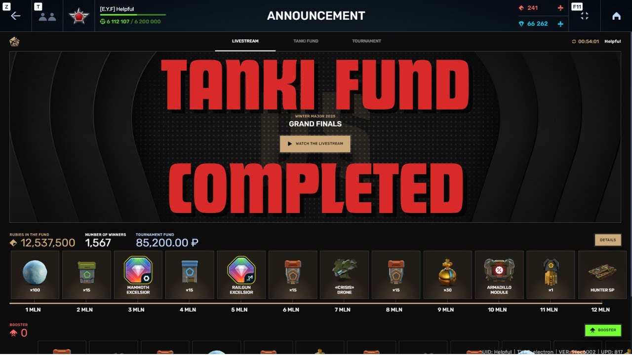 Не упустите свой шанс - сбор средств для Tanki завершен | Tanki Online