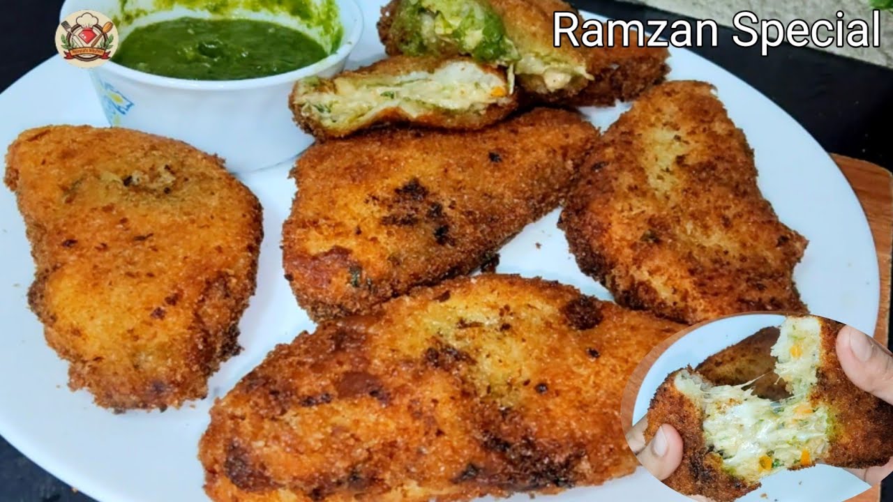 इफ्तारी में बच्चों के लिये चिकन ब्रेड पॉकेट की रेसिपी Ramadan Special Chicken Bread pocket Recipe 