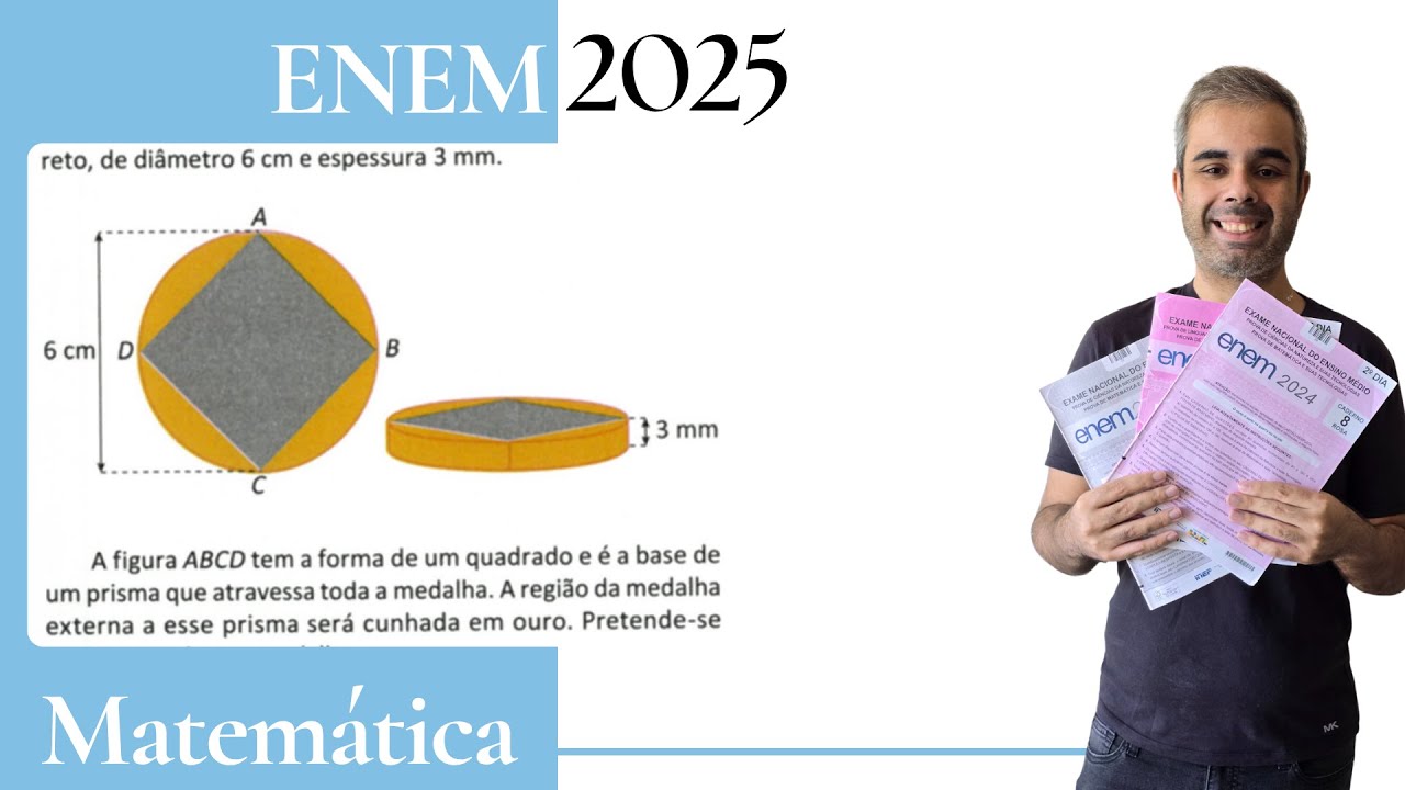 ENEM 2025 - A figura ilustra o projeto visual para confecção de uma medalha comemorativa, com a