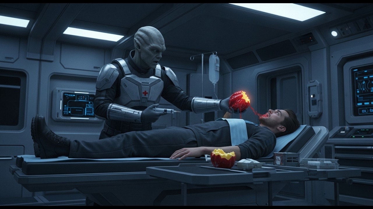 Medic Rushed In With Antidote—Human Asked, “Antidote for What.” and Bit a Death-Apple
