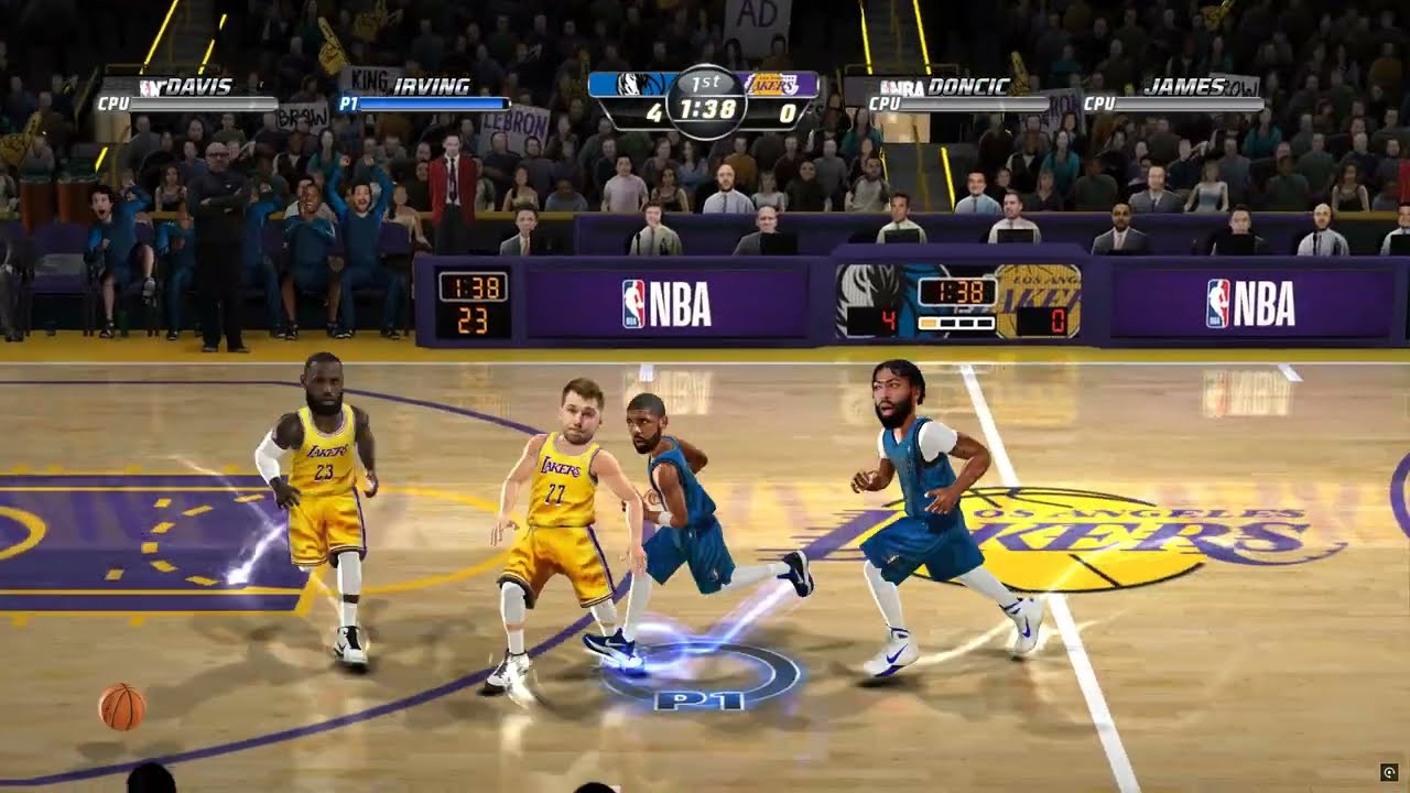 NBA JAM: 2020's On Fire Edition - Single Player Game - LAL (Doncic, James) vs. DAL (Davis, Irving)