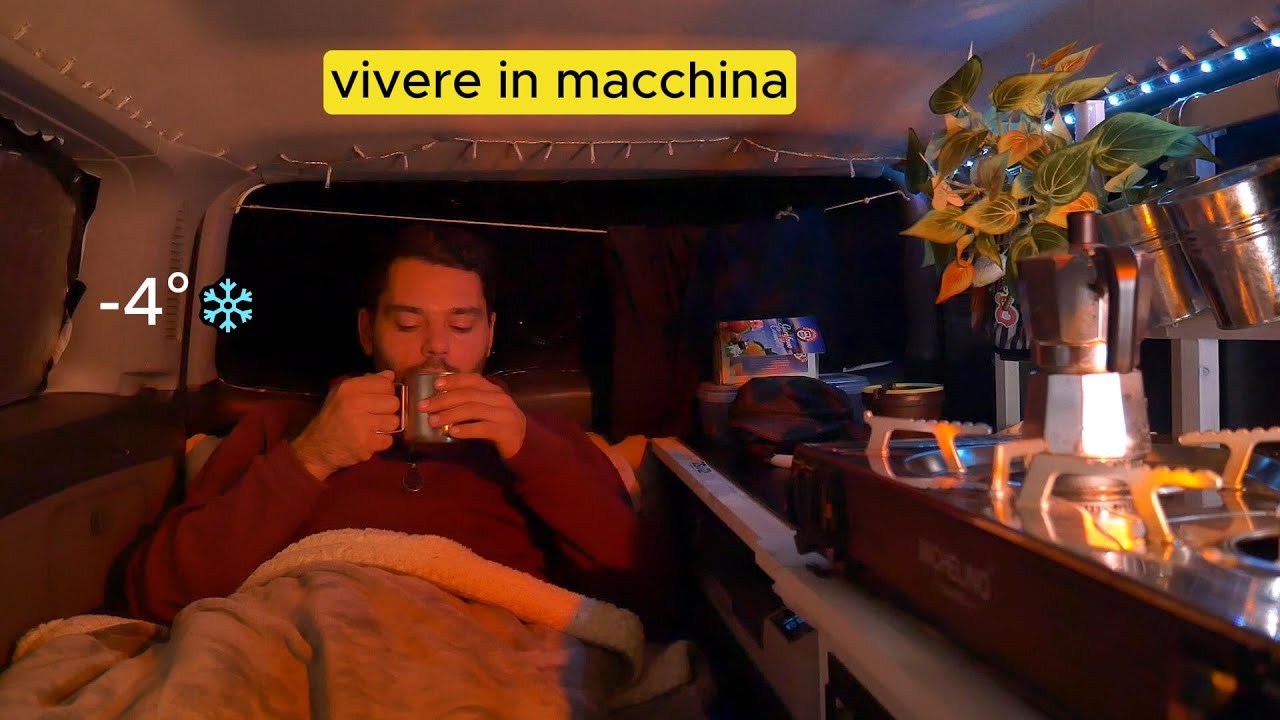 VIVERE in MACCHINA nel BOSCO a -4°C ❄️