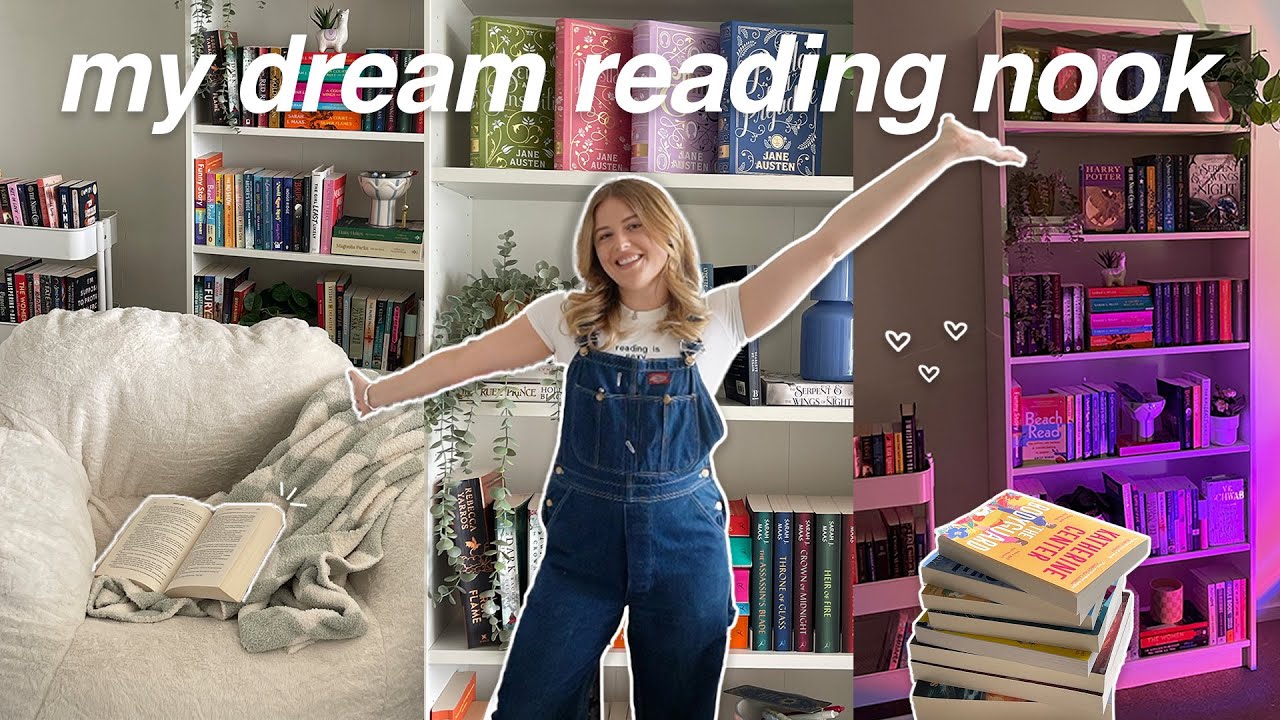 building & decorating my *DREAM* bookshelves & reading corner  📖🕯️🧸