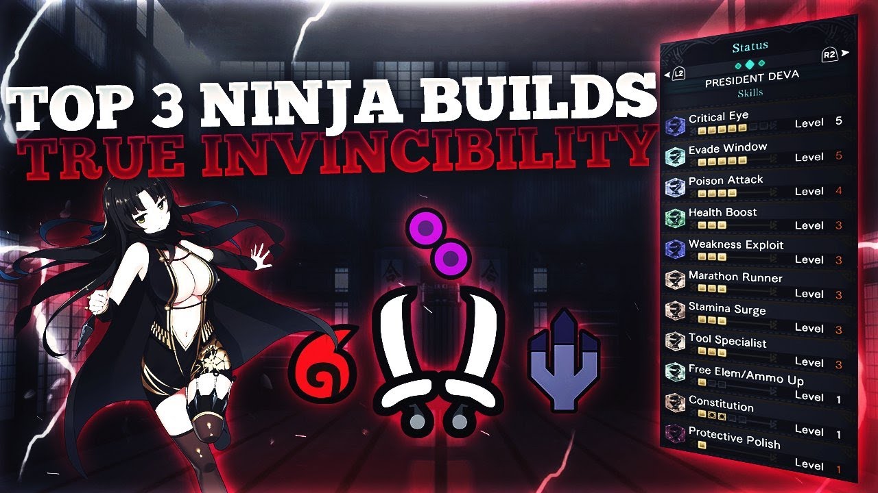 INVINCIBILITY NINJA BUILDS & GUIDE | + Odogaron Fashion Set [Damage & Comfort] | MHW Iceborne