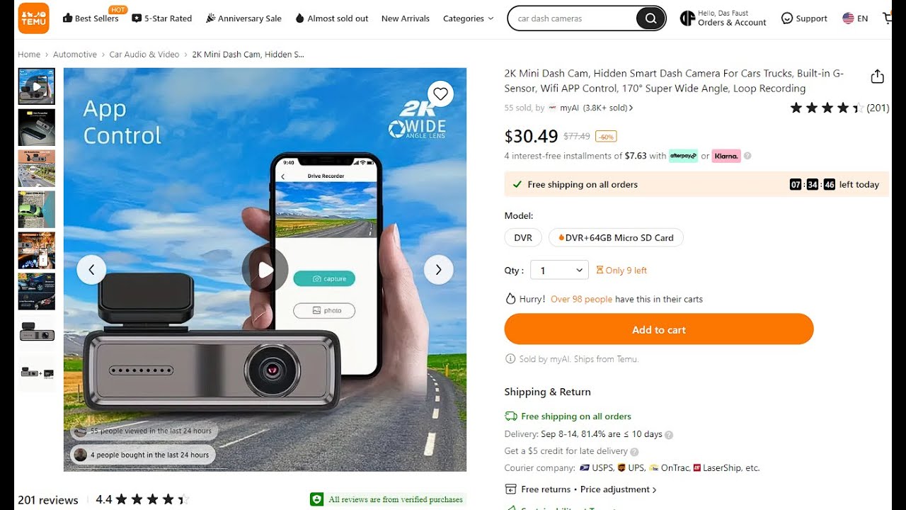 $32 (USD) Temu Dashcam - Part 1 - Unboxing #temu #dashcam #unboxing
