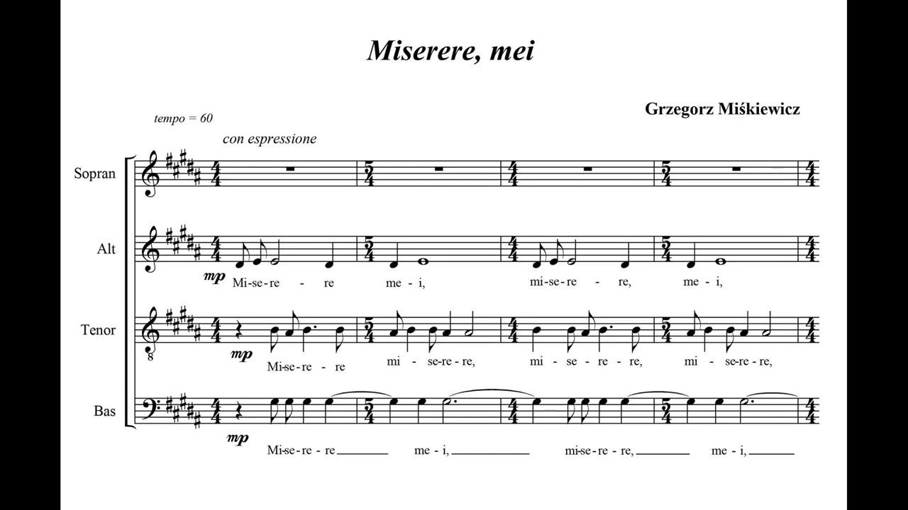Miśkiewicz, Grzegorz ( * 1969 ) Miserere mei, Deus (Psalmus 50).