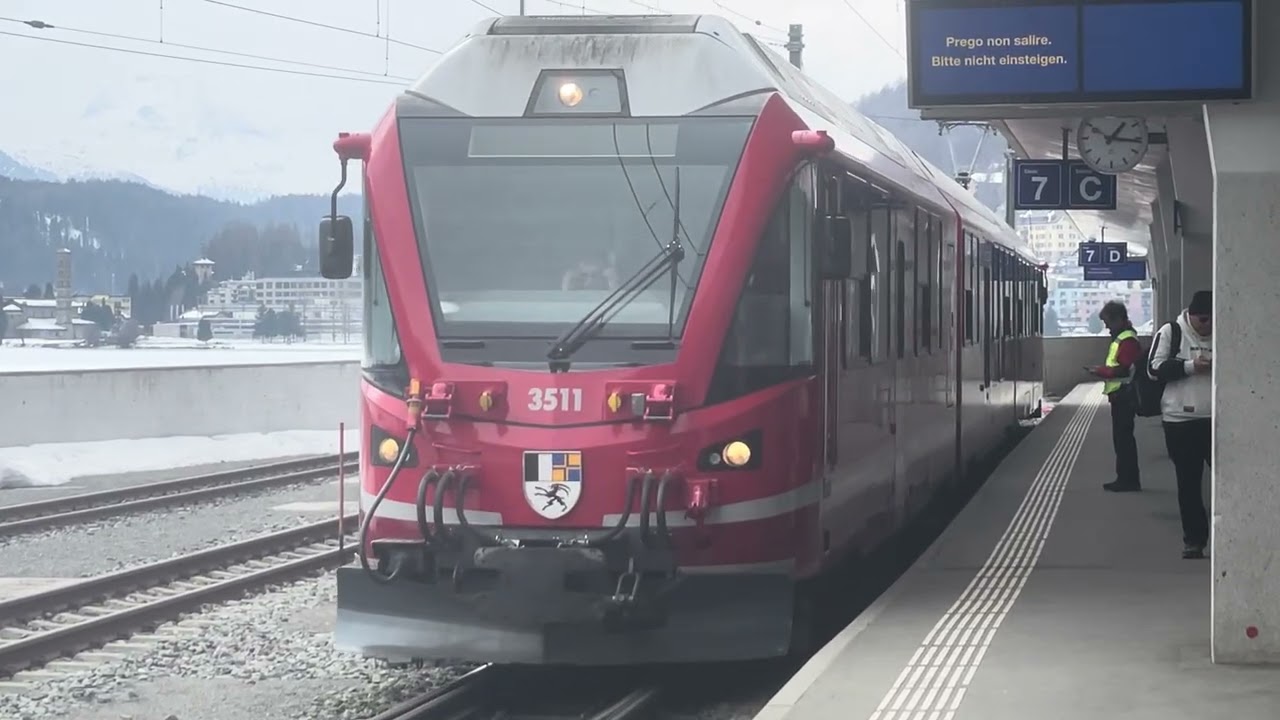 Zugbetrieb in St. Moritz.