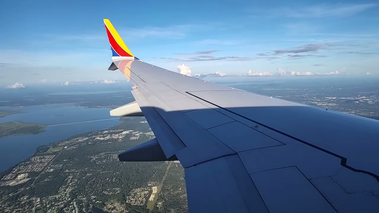 Southwest 2250 Approach and Landing into Orlando MCO from Kansas City MCI, 737 Max 8, 8/12/25
