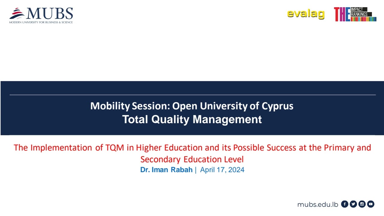 Implementation of the TQM Model in Higher Education and Possible Success at Primary Secondary levels