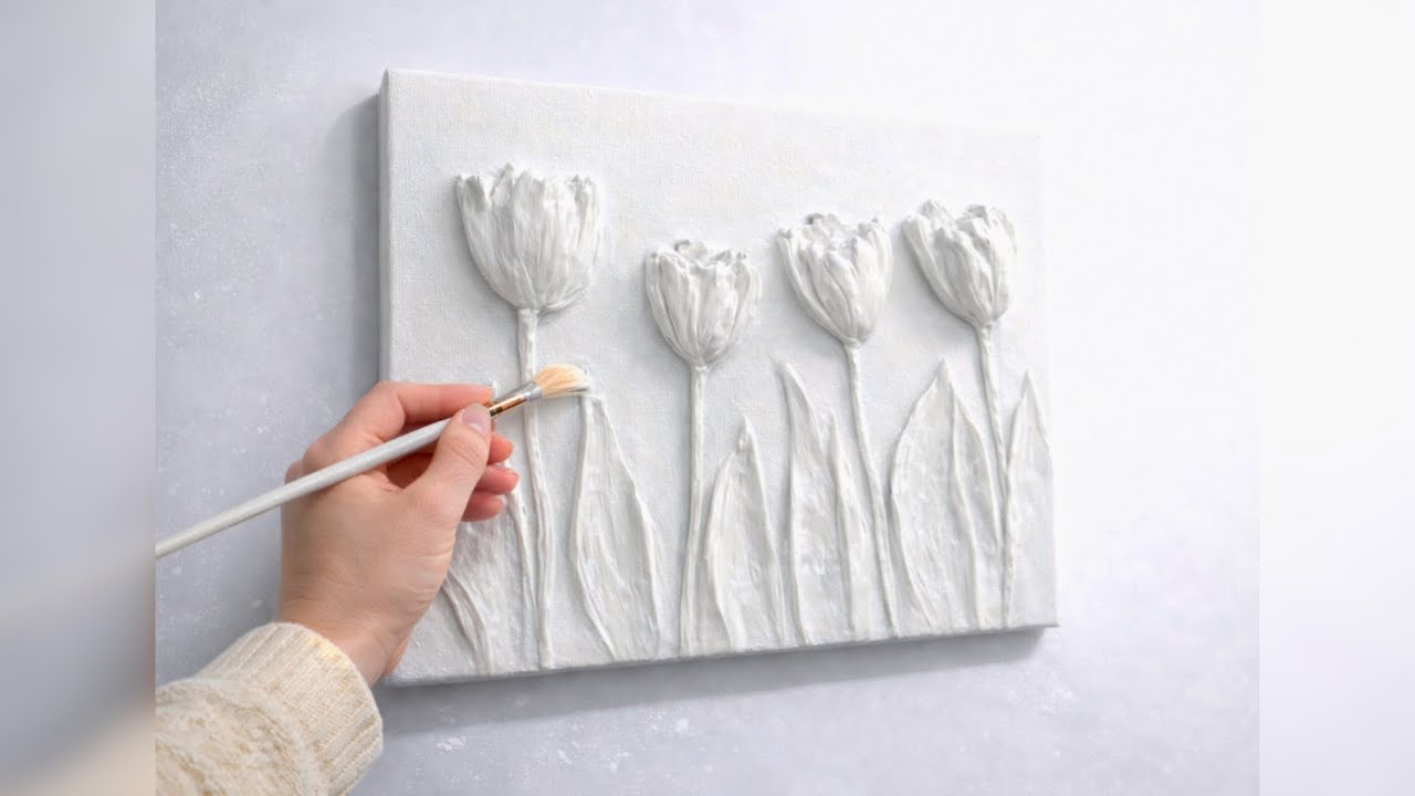 How to Make a 3D/Textured Flower🌹 #3D/Flower #painting #textures #homedecor #shortart #shortvideo 