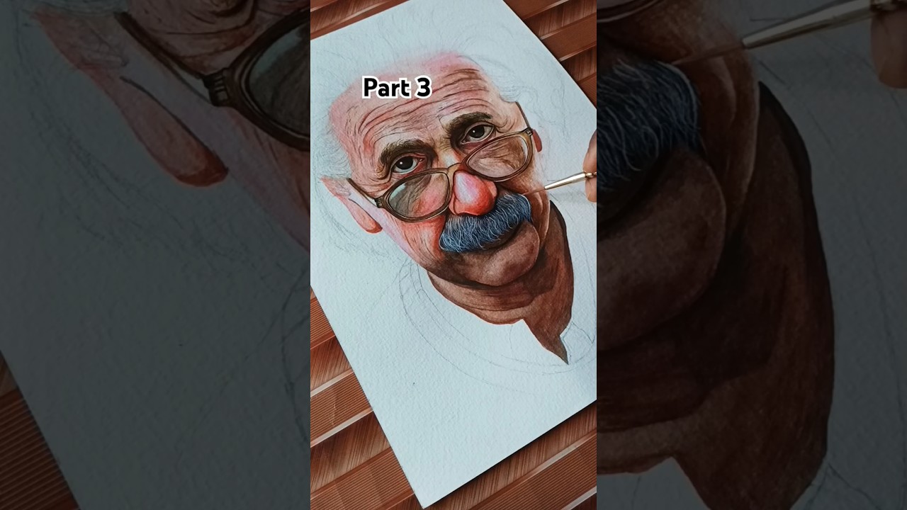 Watercolor portrait   Albert Einstein #shorts #drawing
