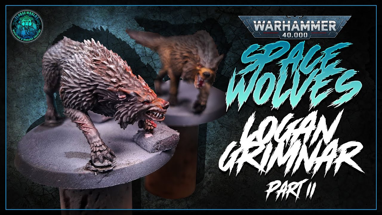 WH40K - LOGAN GRIMNAR Part 2/4 - Painting the wolves [TIMELAPSE] #warhammer #miniaturepainting