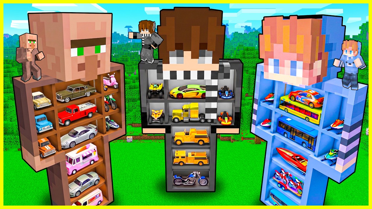 FRANZ & JOJO ADU MEMBUAT GARASI MOBIL DARI PATUNG RAKSASA di MINECRAFT!