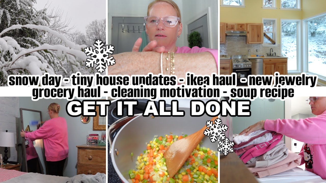 GET IT ALL DONE // SNOW DAY, TINY HOUSE UPDATES, NEW JEWELRY, IKEA HAUL, CLEANING, COOKING