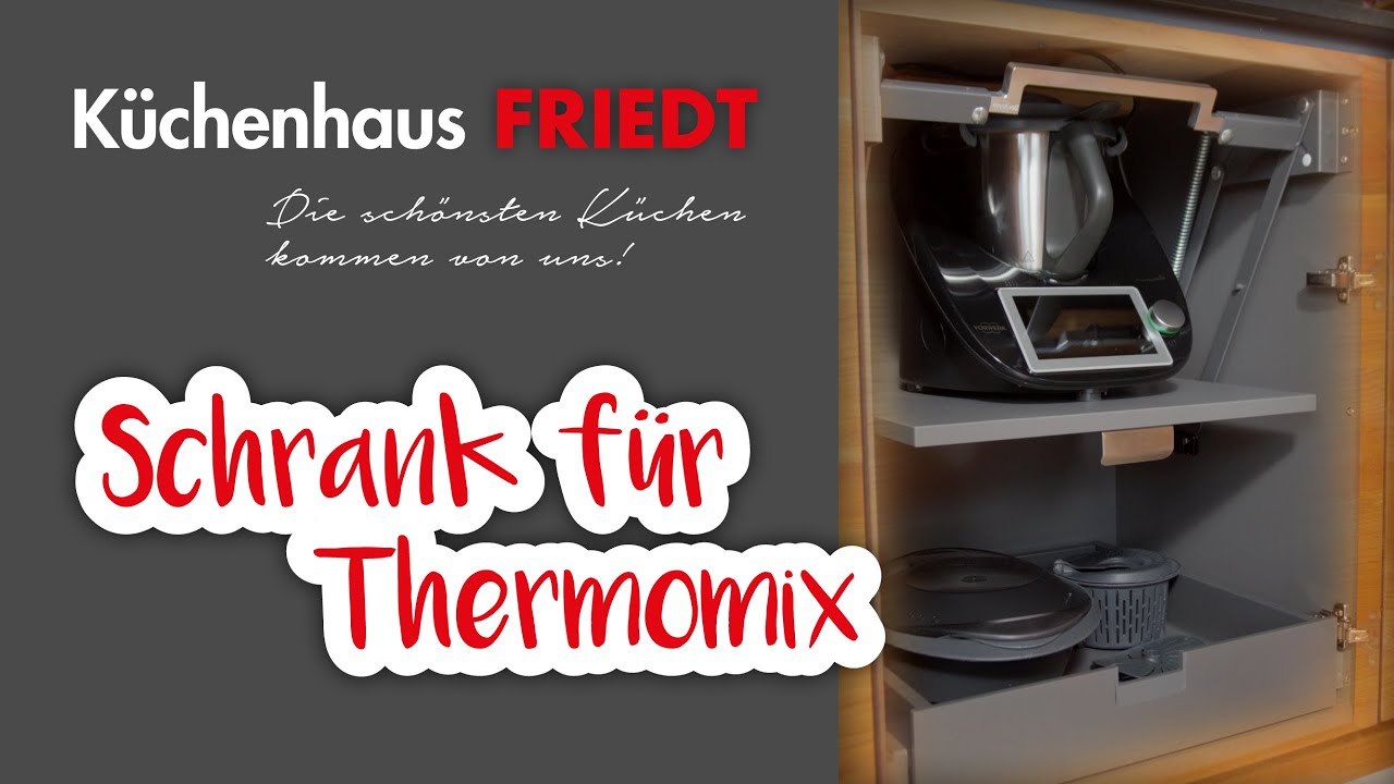 Schrank f&uuml;r Thermomix - bezahlbare innovative L&ouml;sung- Hebemechanik mit patentiertem U-B&uuml;gel