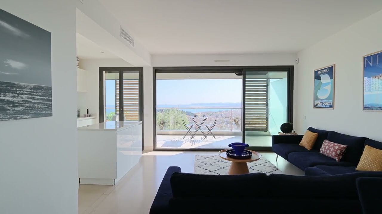 Appartement vue mer à vendre entre Nice et Villefranche-sur-Mer terrasse panoramique