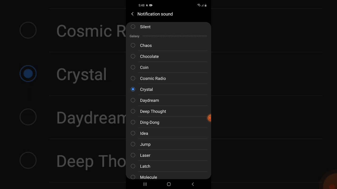 Samsung Galaxy A21s notifications tones