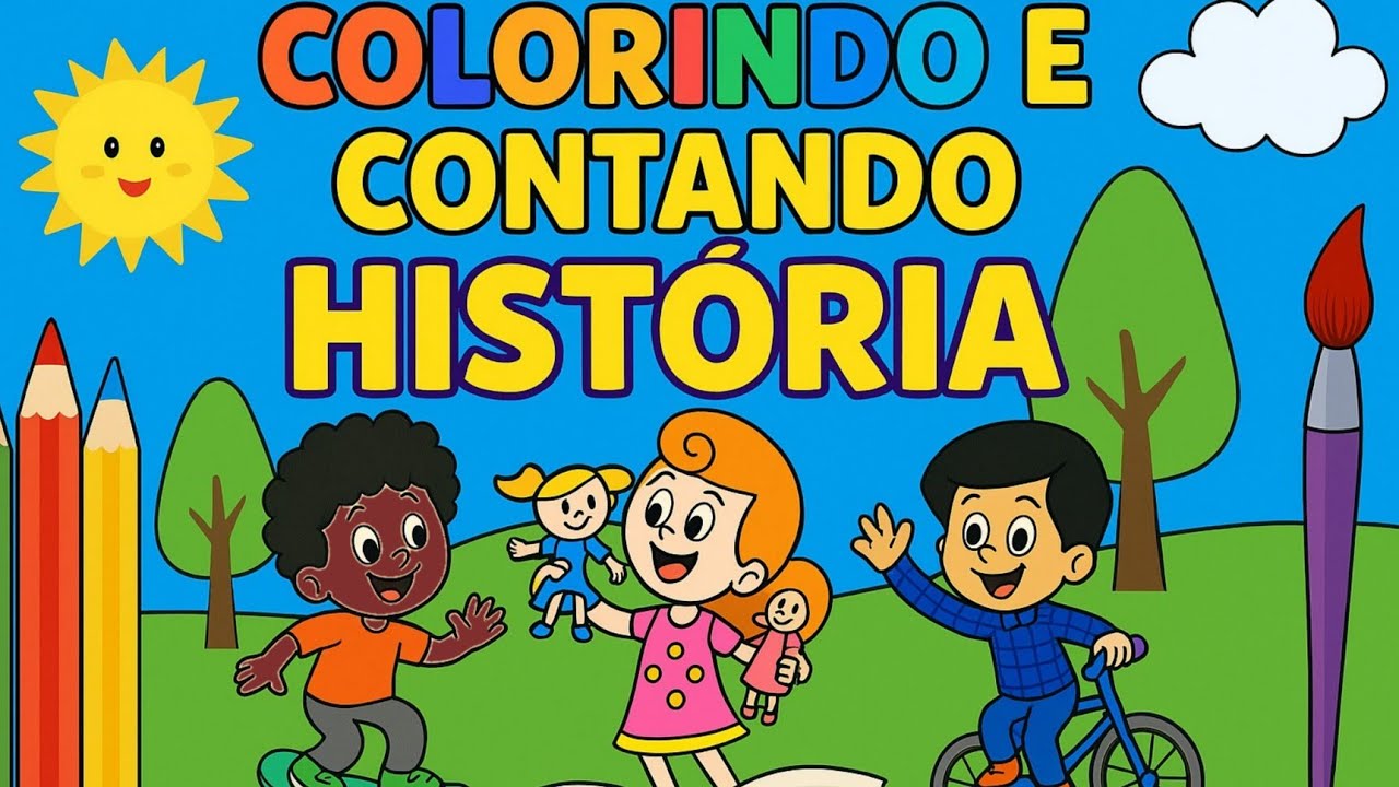 Colorindo e Contando História com 3 Palavrinhas 