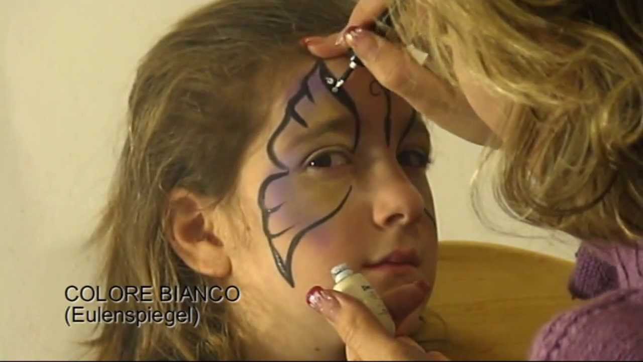 Tutorial per truccabimbi, trucco di una farfalla semplice - simple butterfly makeup for facepainters