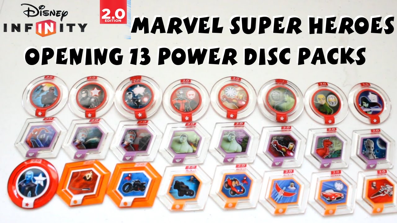 Disney Infinity 2.0 Opening 13 Marvel Super Heroes Power Disc Packs (Unboxing)