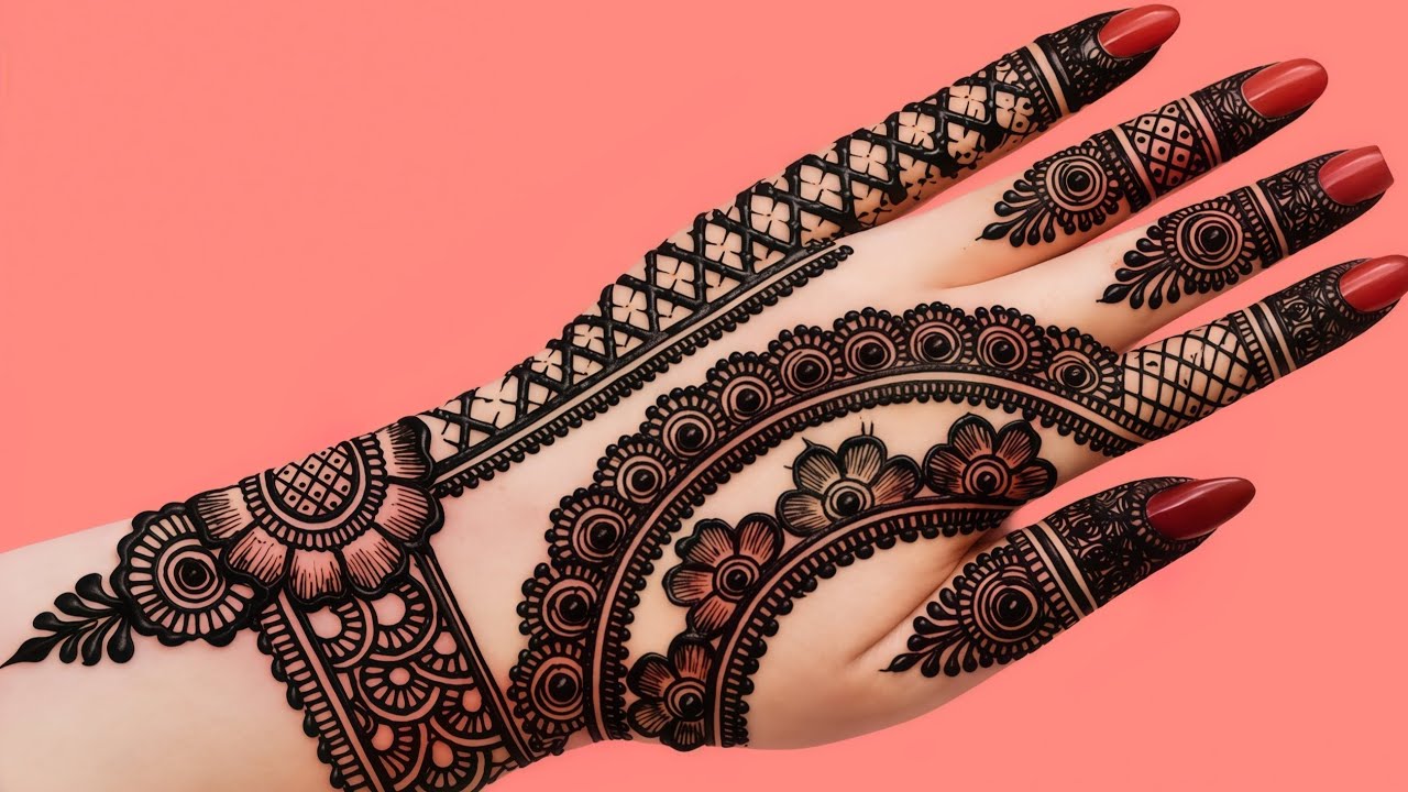 Girl Special Mehndi Design | Step by Step Easy Mehndi Tutorial back hand 
