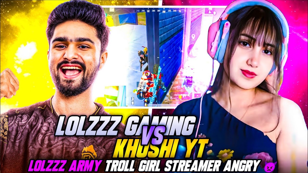 LolzZz Gaming vs Khushi Yt Live Fight ! LolzZz Army Troll Girl Streamer Angry 👿