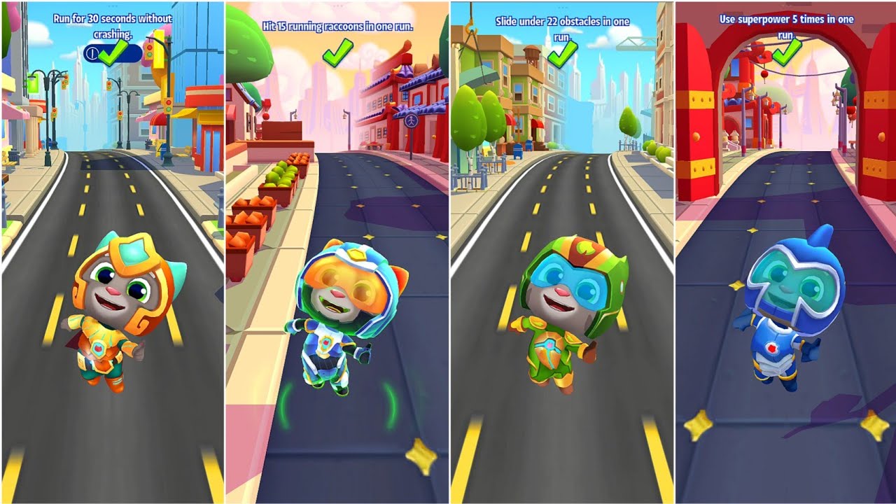 Talking Tom Hero Dash Super Tom, Talking Tom All Hero Suits New Ultra Power RabiaGameplay