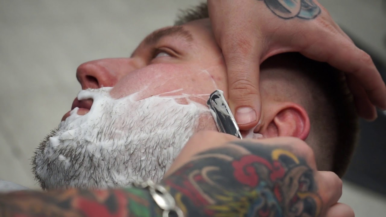 Full Beard Shave Straight Razor Shave Barber Shaves Beard Off