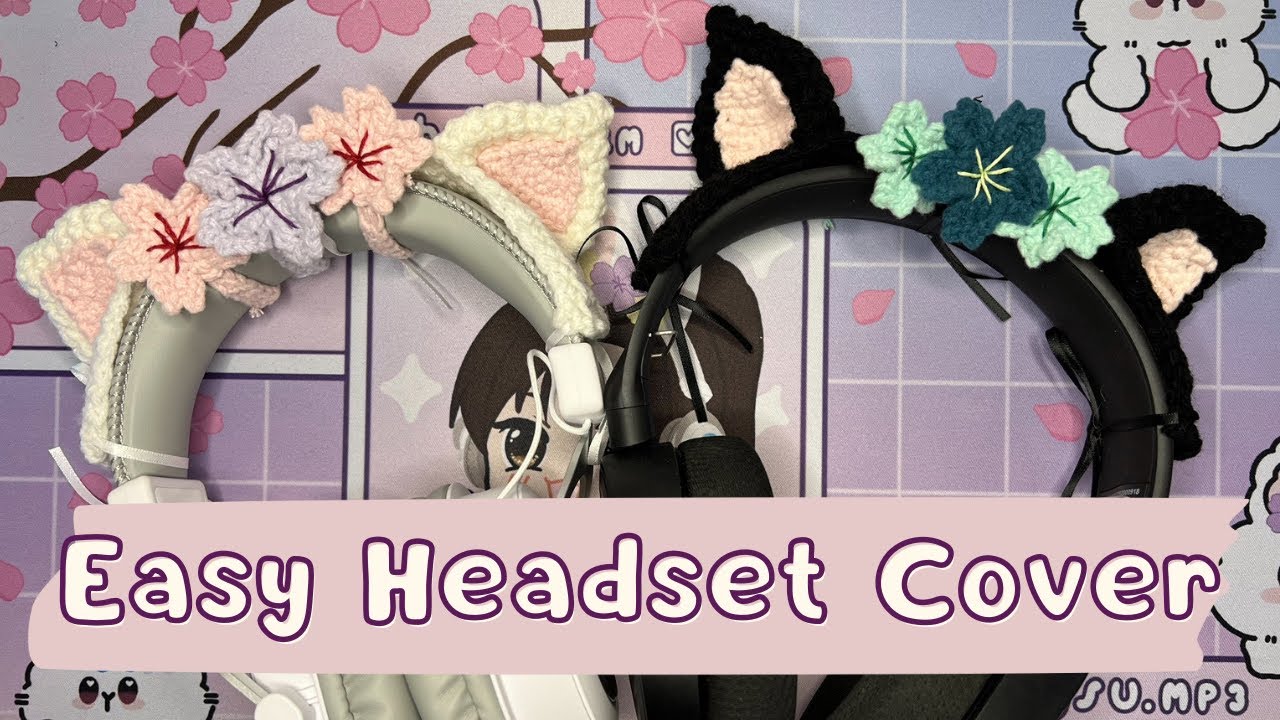 EASY Cat Ears for Headset (1/2) | Cute Headphone Cover | Crochet Accessory